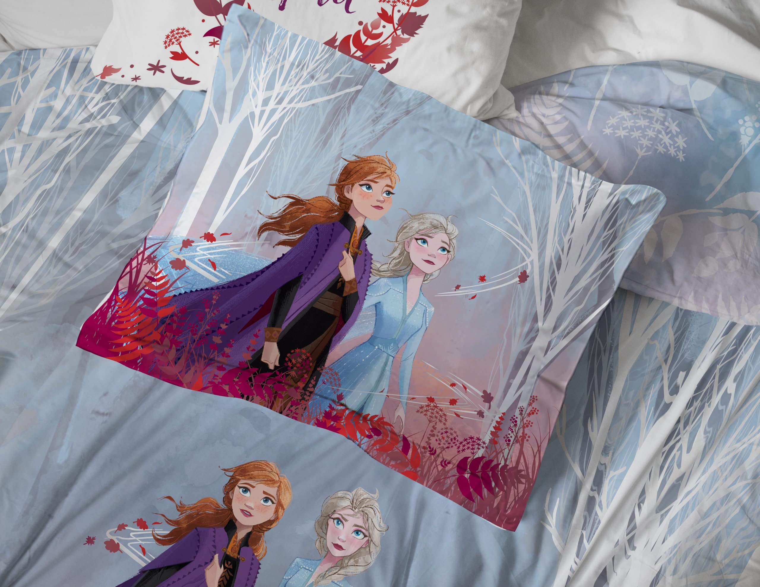Jay Franco Disney Frozen pillowcase completes the 5 piece ensemble