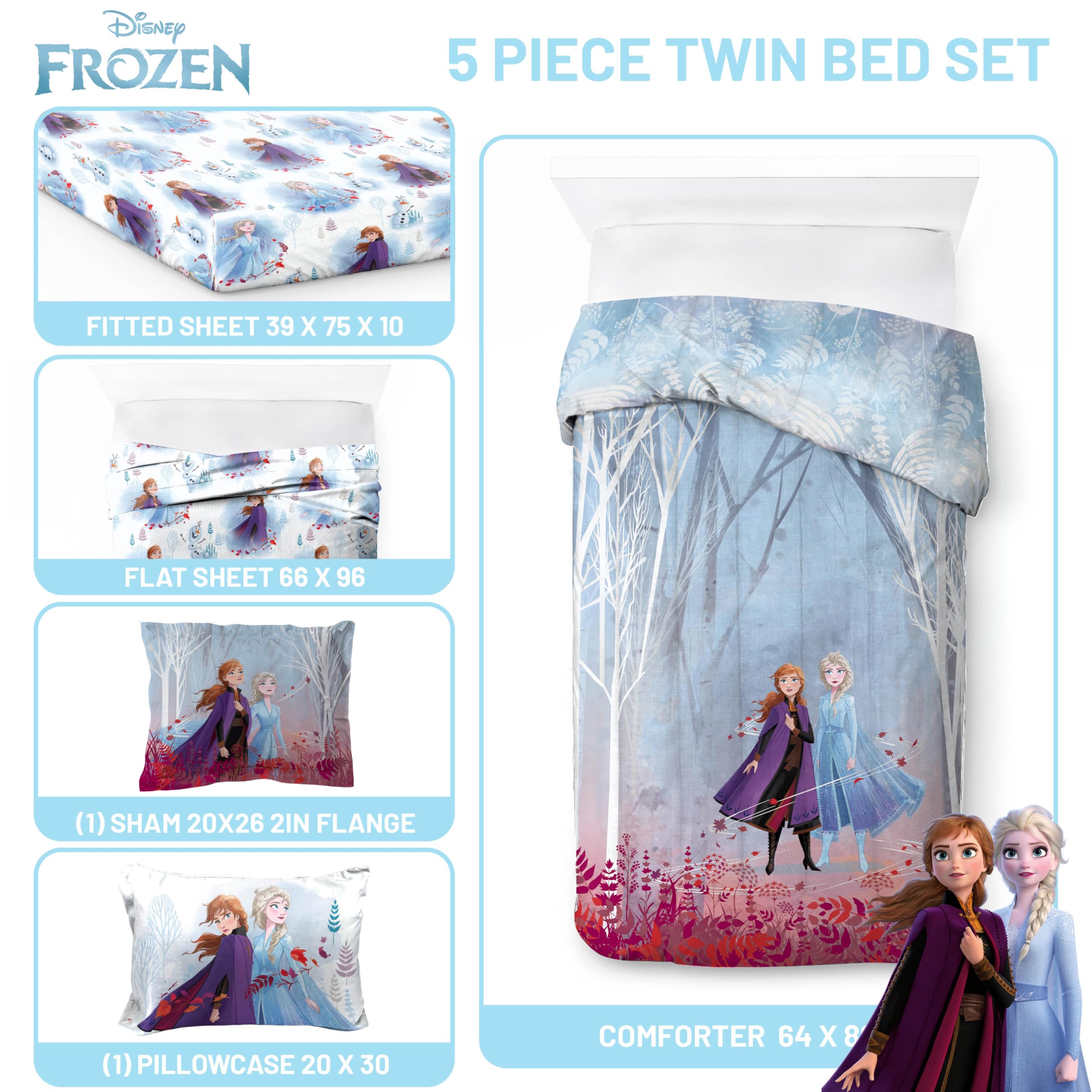 Jay Franco Disney Frozen reversible comforter offers two looks in one