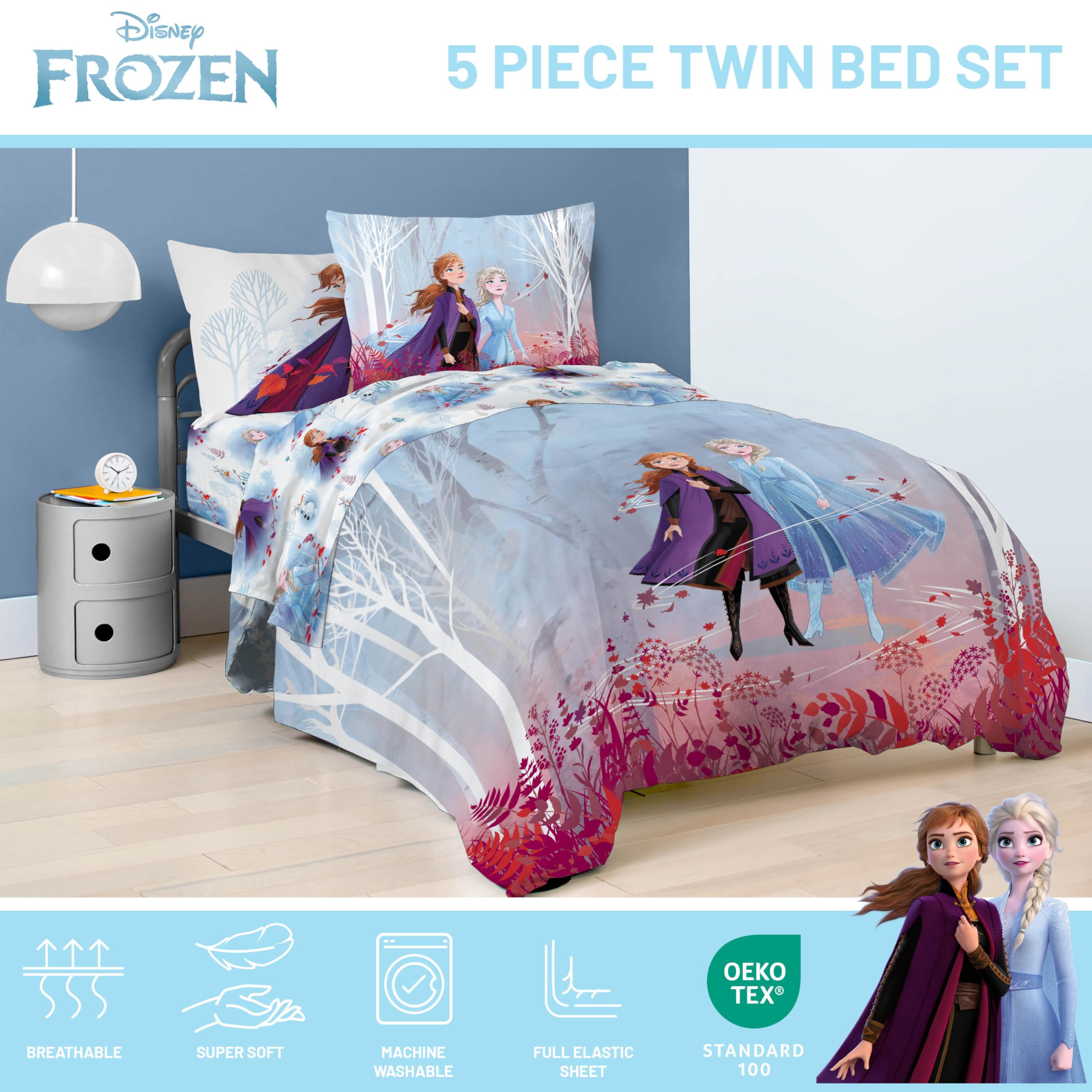 Jay Franco Disney Frozen twin fitted sheet fits standard beds securely