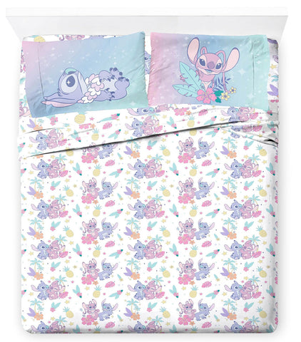 Jay Franco Disney Lilo & Stitch fitted sheet with deep pocket secures mattress fit.