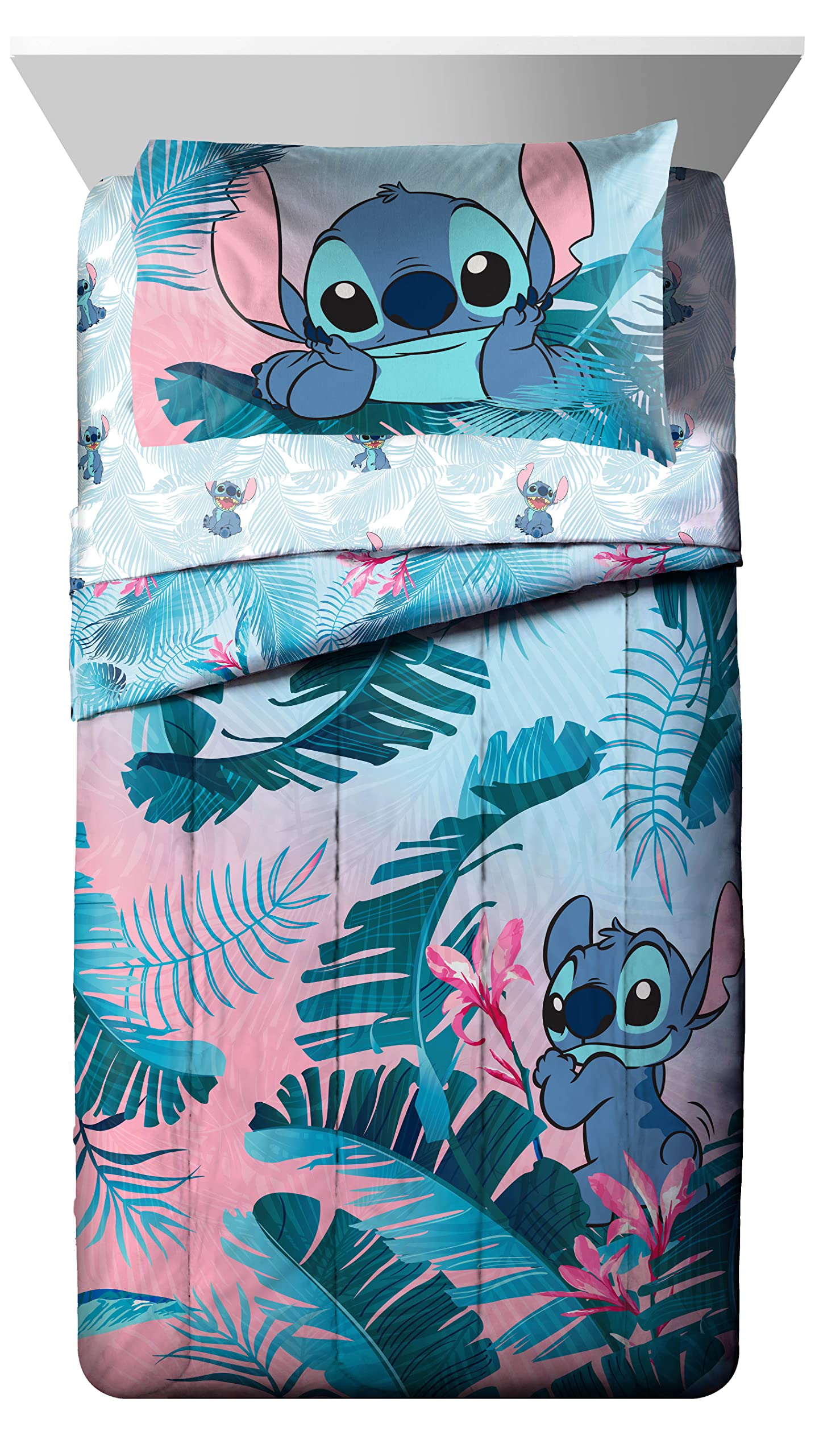 Jay Franco Disney Lilo and Stitch pillowcases with playful design for easy layering