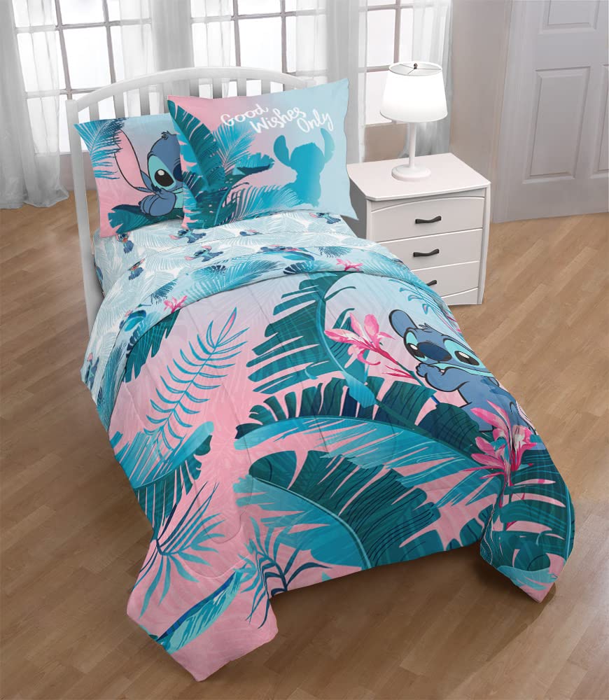 Jay Franco Disney Lilo and Stitch room setup showcasing coordinated bedding for a playful space