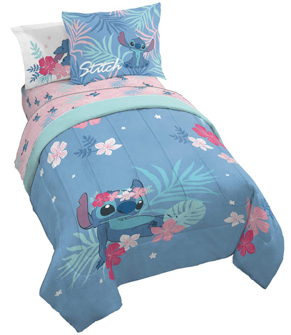 Jay Franco Disney Lilo & Stitch Paradise Dream reversible comforter adds vibrant color and warmth.