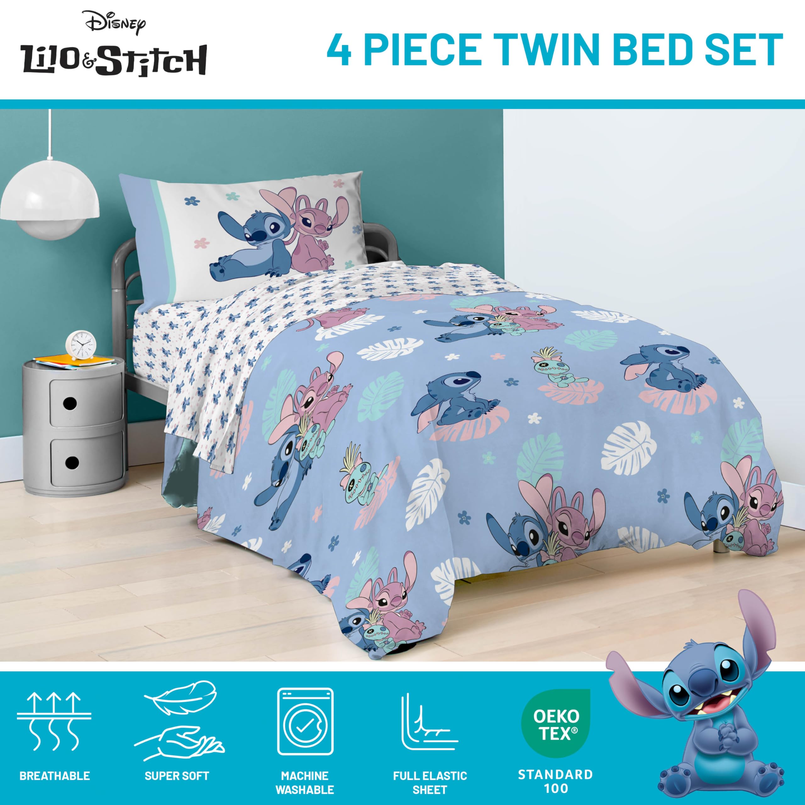 Jay Franco Lilo & Stitch pillow sham with character detail to brighten any bed