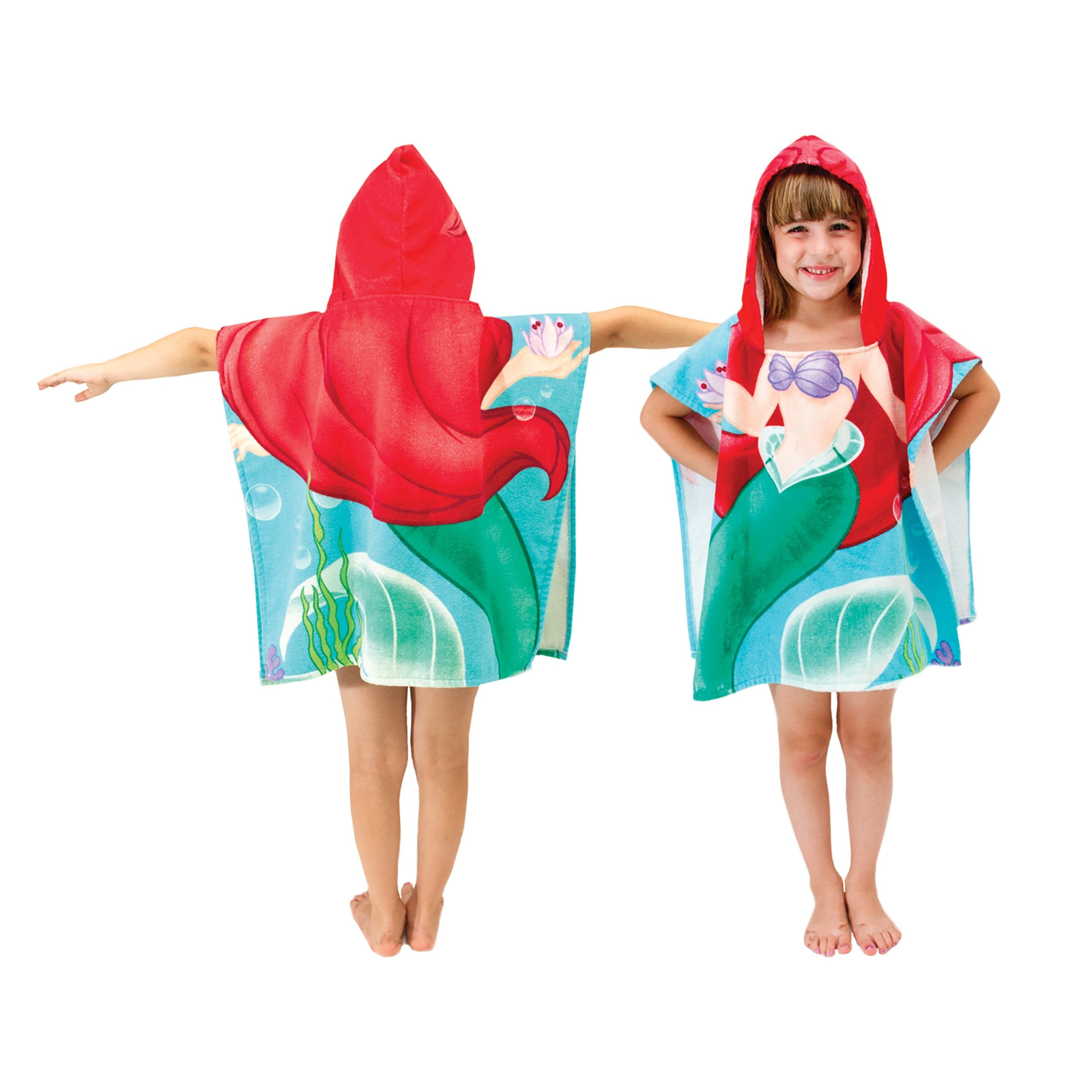 Jay Franco hooded towel displayed in packaging, kid-friendly bath time essential.