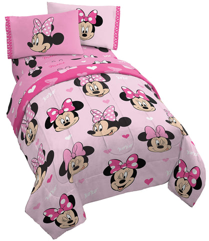 Jay Franco Minnie Mouse Hearts N Love reversible comforter for versatile Disney styling