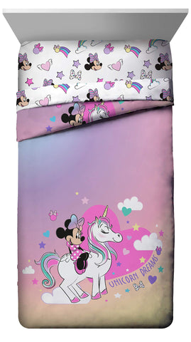 Minnie Mouse Unicorn Dreams reversible comforter for two looks