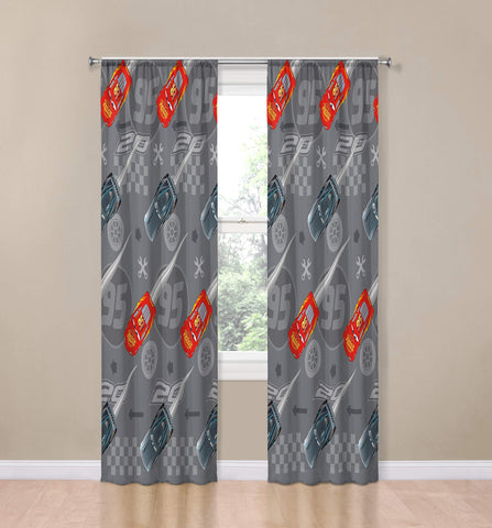 Jay Franco Lightning McQueen drapes panel—second panel completes 84-inch coverage.