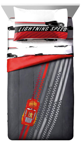 Jay Franco Cars fitted sheet closeup, durable microfiber for year-round comfort
