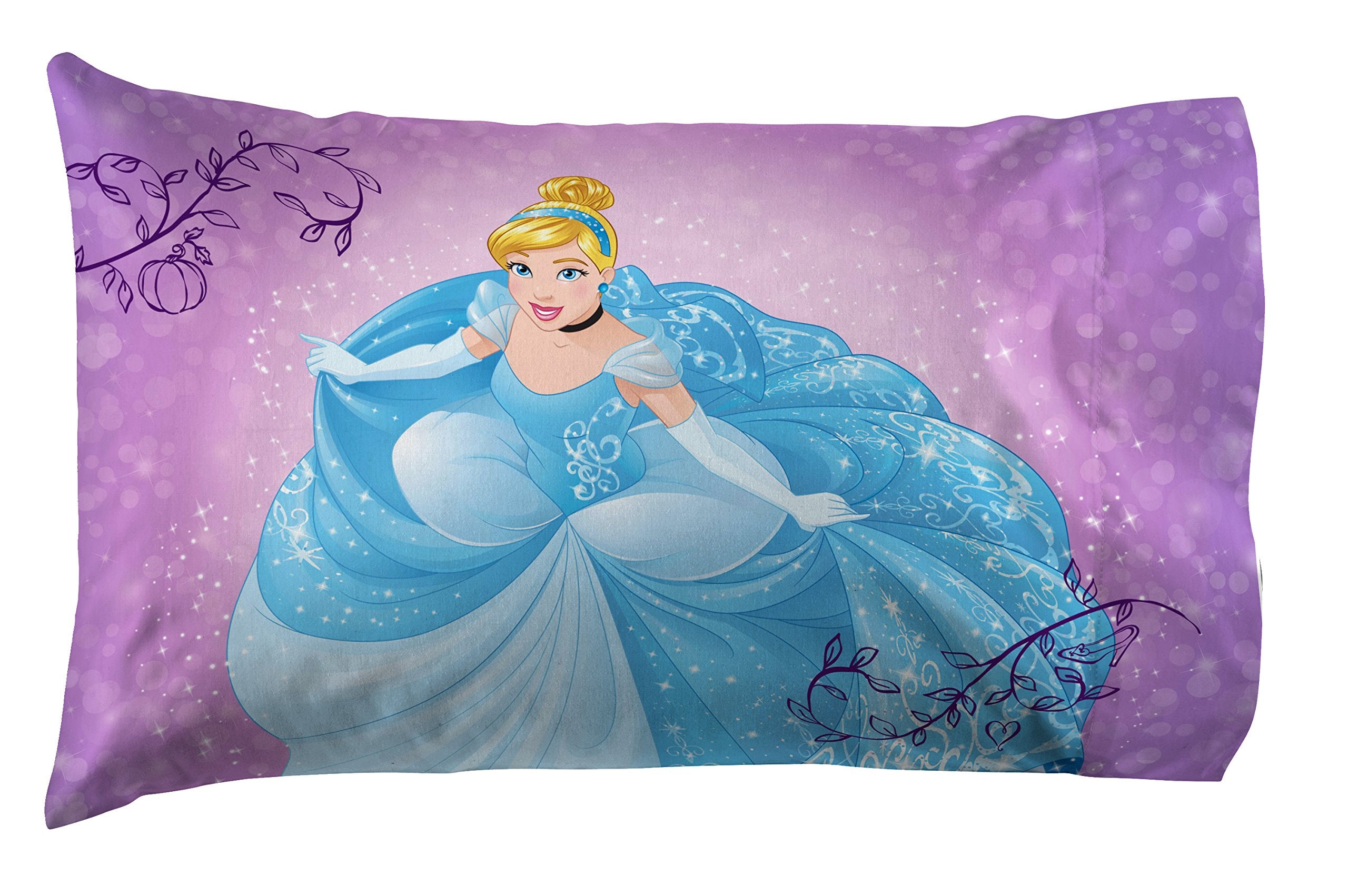 Jay Franco Disney Princess Friendship Adventures sham close-up illustrating coordinating pattern and quality stitching.