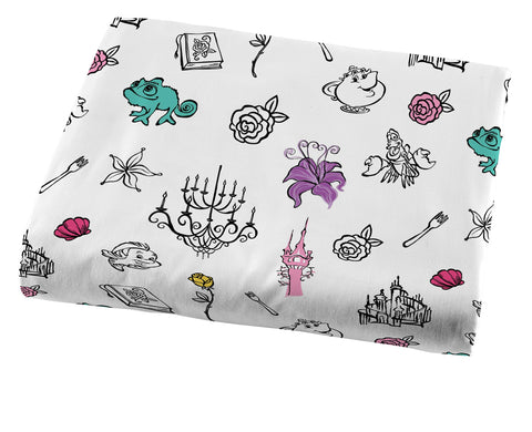 Jay Franco Disney Princess Friendship Adventures sheet set close-up showing soft microfiber feel for easy care.