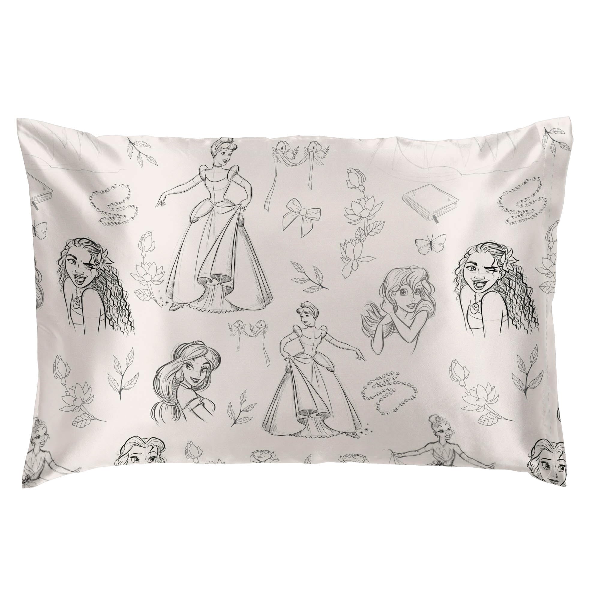 Jay Franco Disney Princess satin pillowcase is machine washable for easy care