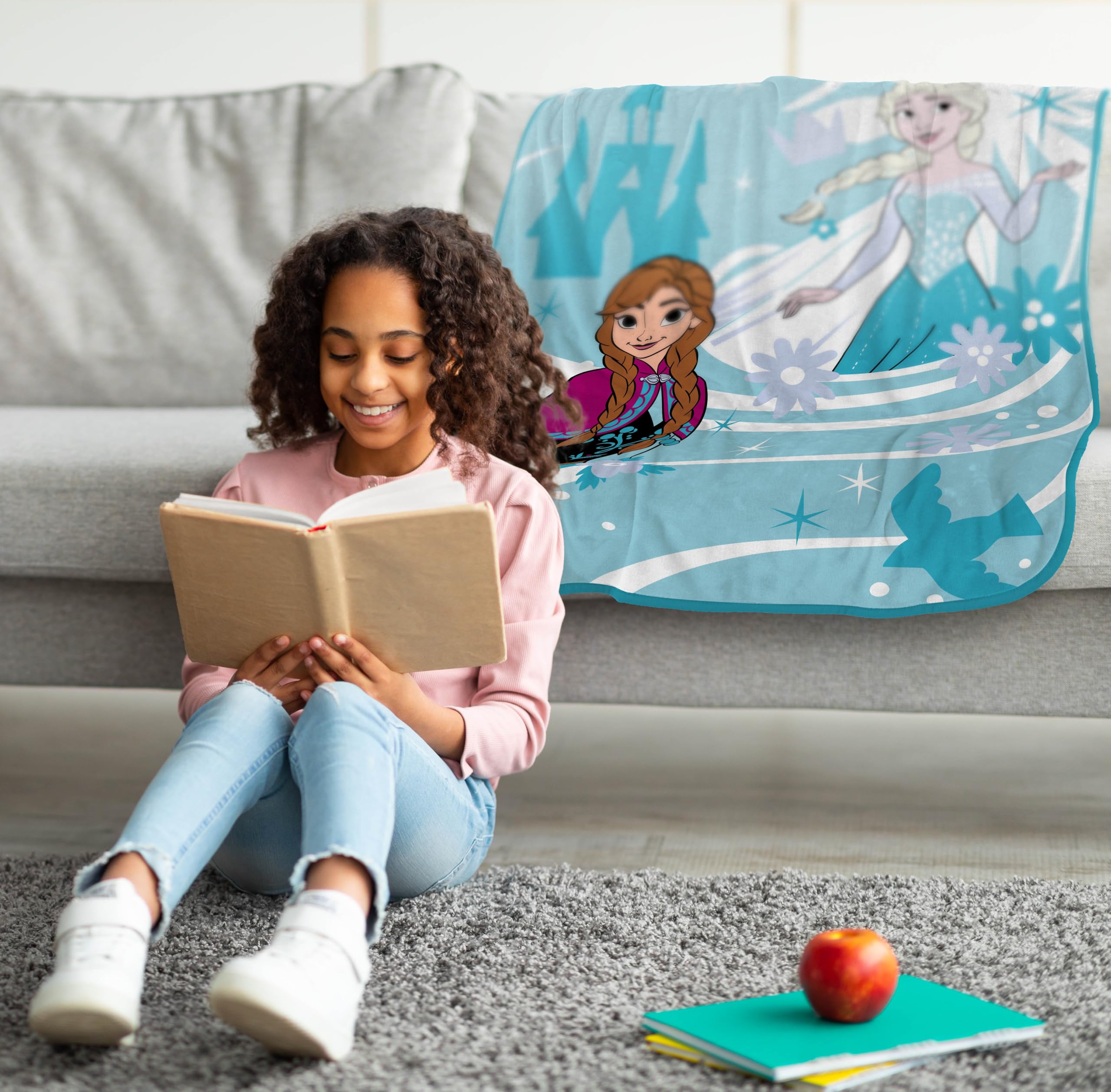 Jay Franco Frozen blanket ultra-soft brushed microfiber texture for breathable comfort.