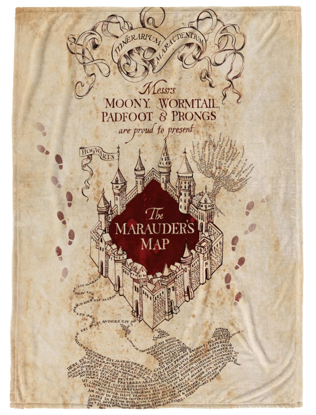 Jay Franco Harry Potter Marauders Map throw 50x70 offers cozy coverage for cool nights.