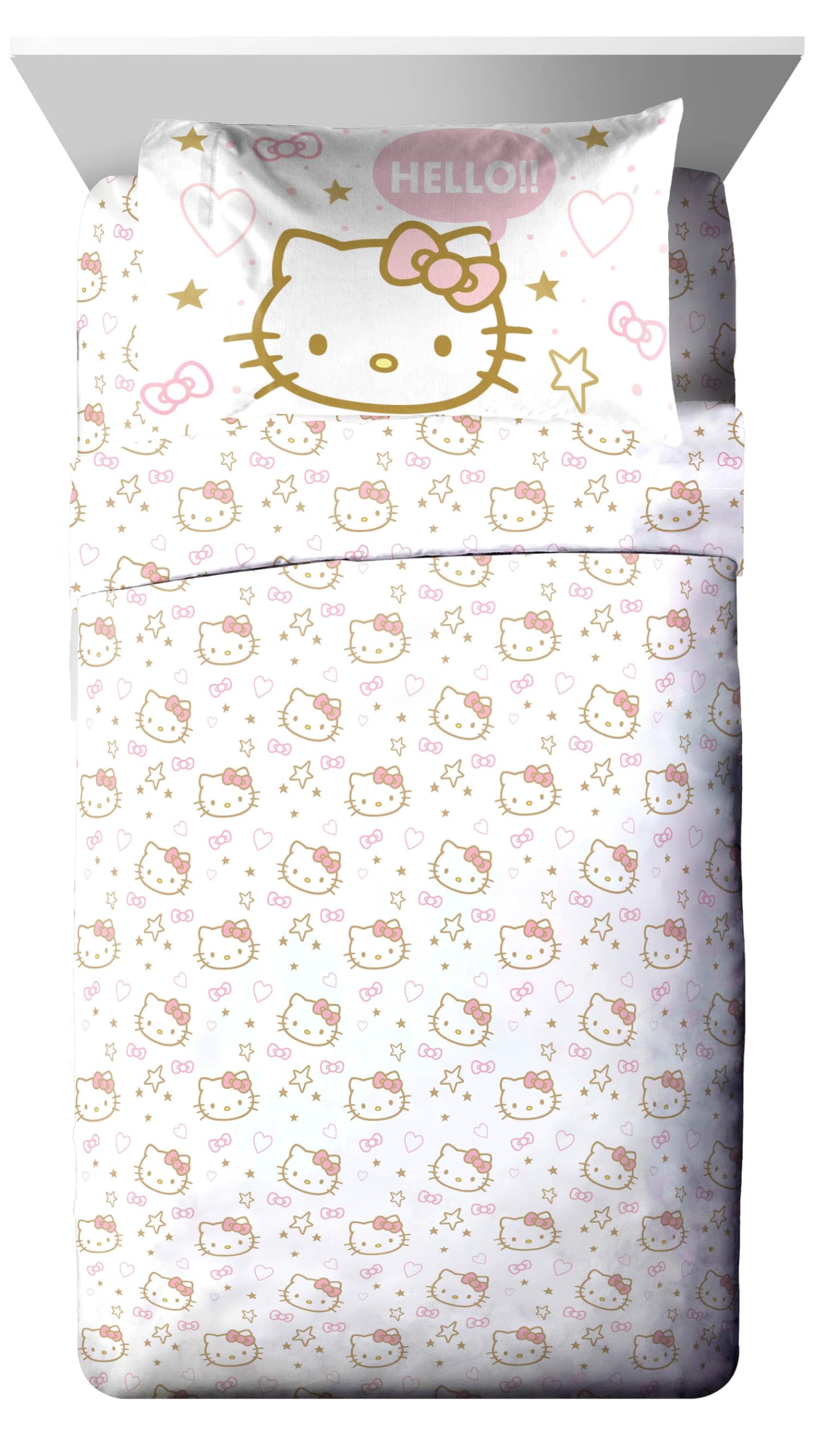 Jay Franco Hello Kitty comforter set bundle offers complete 5-piece setup.