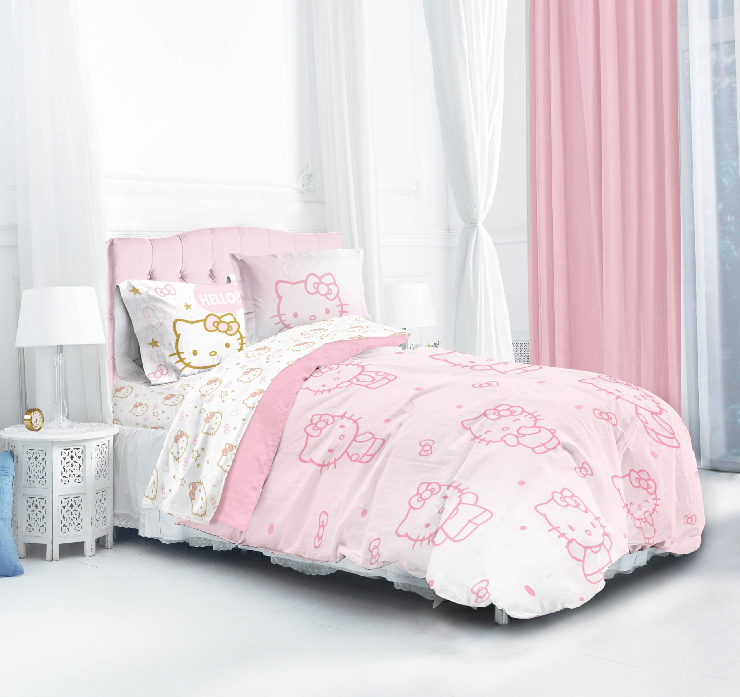 Jay Franco Hello Kitty flat sheet in soft microfiber with smooth feel