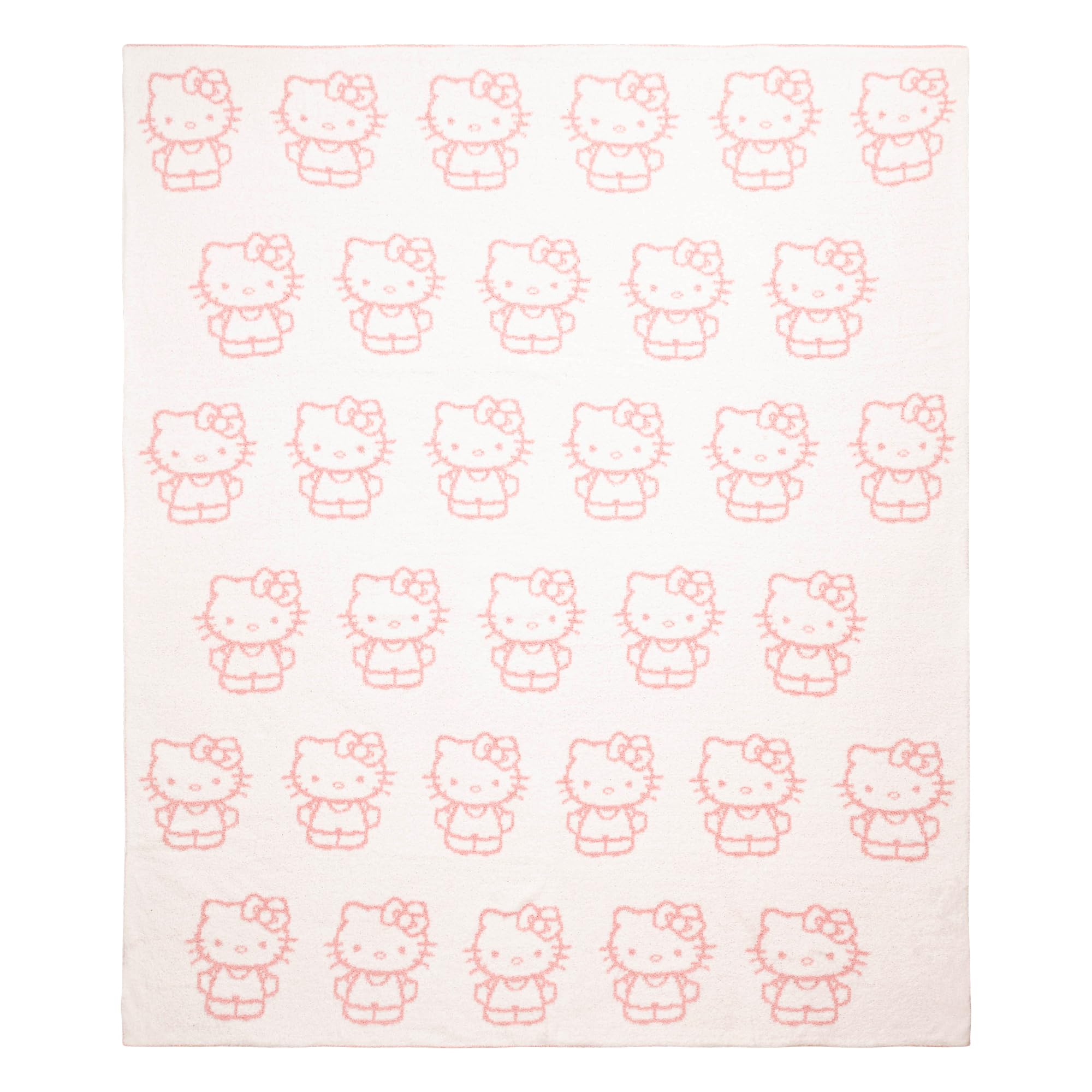 Hello Kitty pink bow pattern on the throw for playful bedroom decor