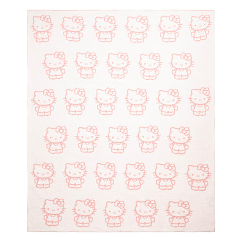 Hello Kitty pink bow pattern on the throw for playful bedroom decor