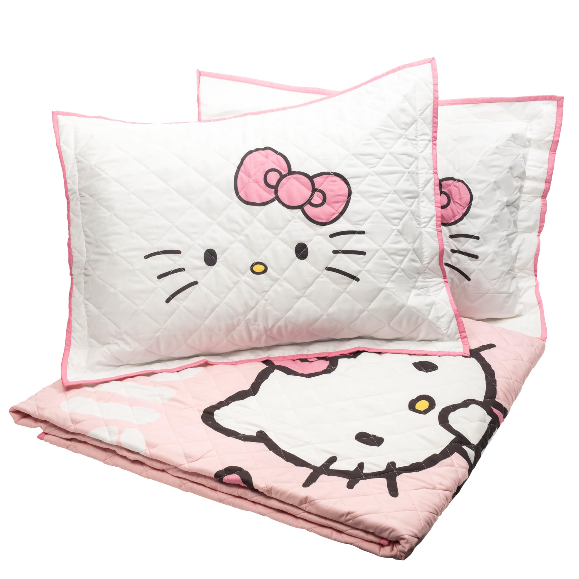 Hello Kitty pink stripes and hearts design adds playful decor