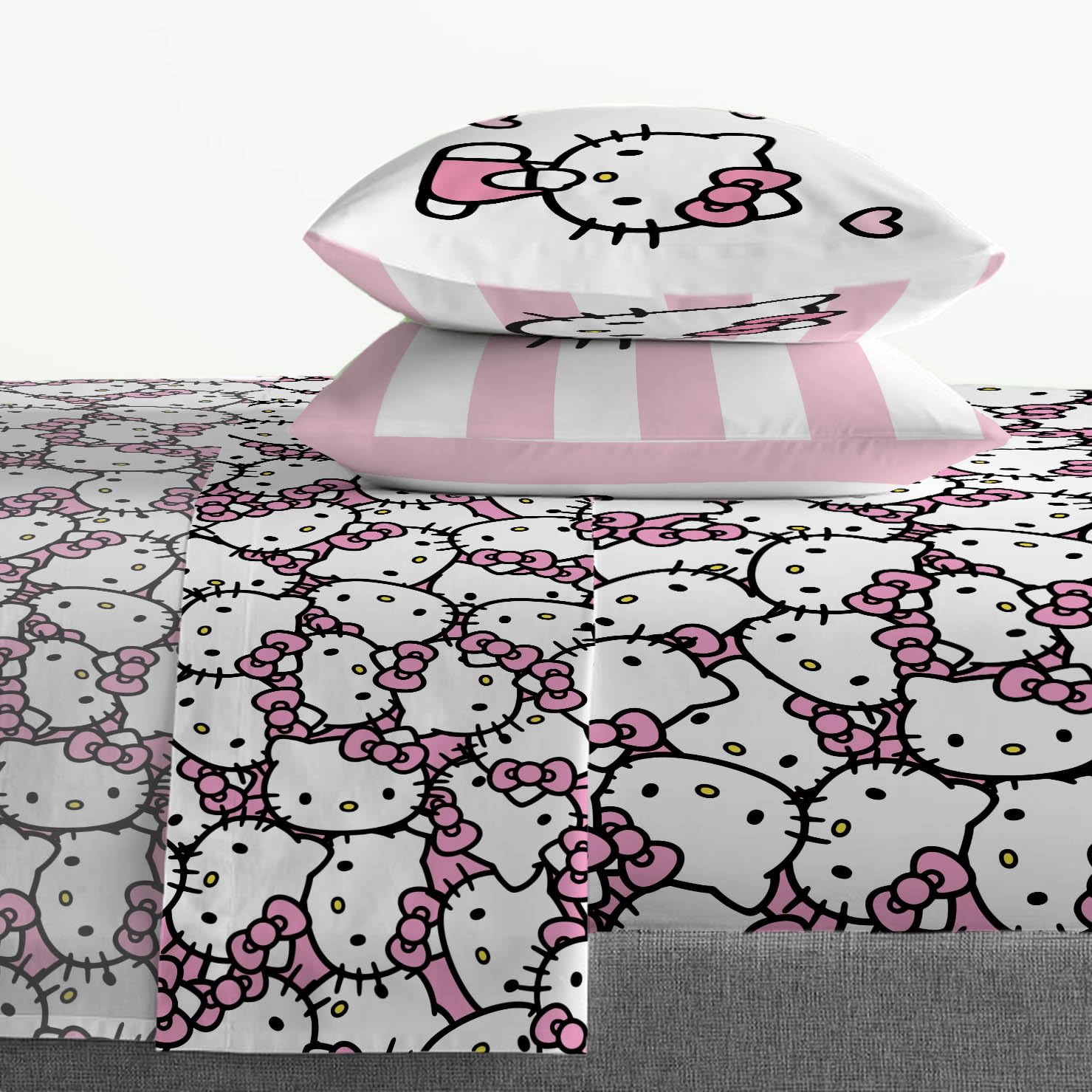 Jay Franco Hello Kitty flat sheet offers generous coverage for full beds.