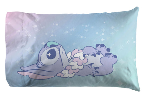 Jay Franco Lilo & Stitch deep-pocket fitted sheet keeps sheets snug on thicker mattresses.