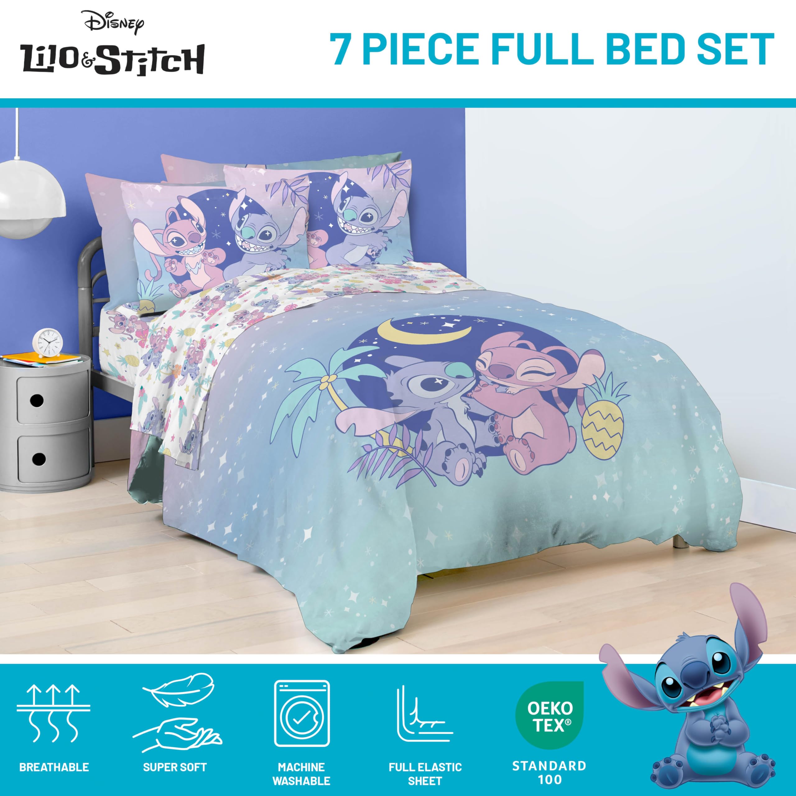 Jay Franco Lilo & Stitch pillowcases featuring iconic characters for bedtime fun