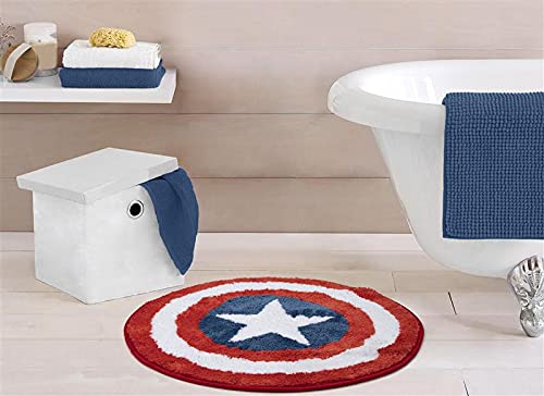 Jay Franco Marvel Avengers shields rug complements bedrooms or playrooms with bold, kid-friendly design