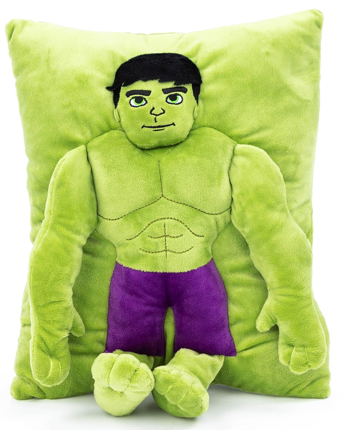 Jay Franco Hulk 3D snuggle pillow front view for cozy hugs and playroom decor.