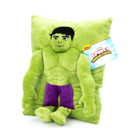 Jay Franco Hulk 3D snuggle pillow, durable and easy-care for on-the-go use.
