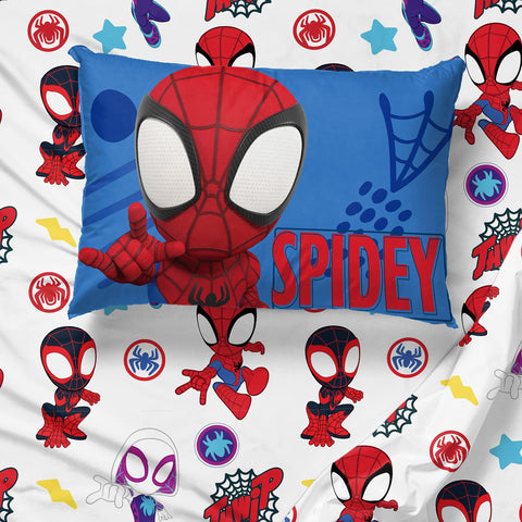 Jay Franco Marvel Spidey comforter close-up shows soft microfiber texture