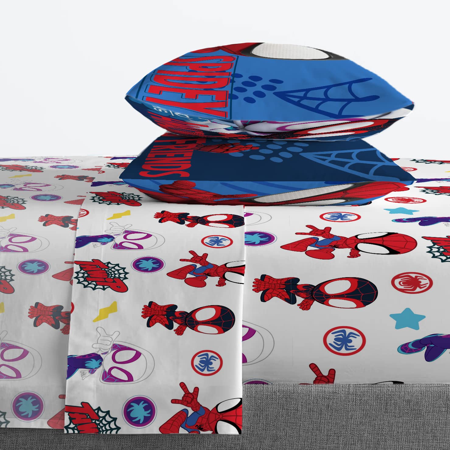 Jay Franco Marvel Spidey Team pillowcases feature character design and durable microfiber.