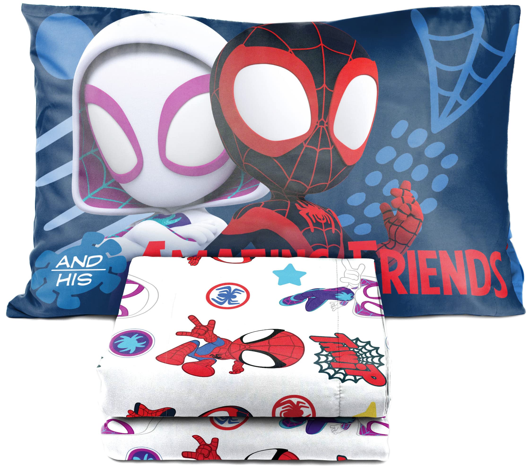 Jay Franco Marvel Spidey toddler bedroom setup brightens room with color.