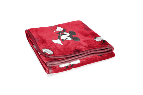 Jay Franco Mickey Mouse plush throw folded for compact storage.