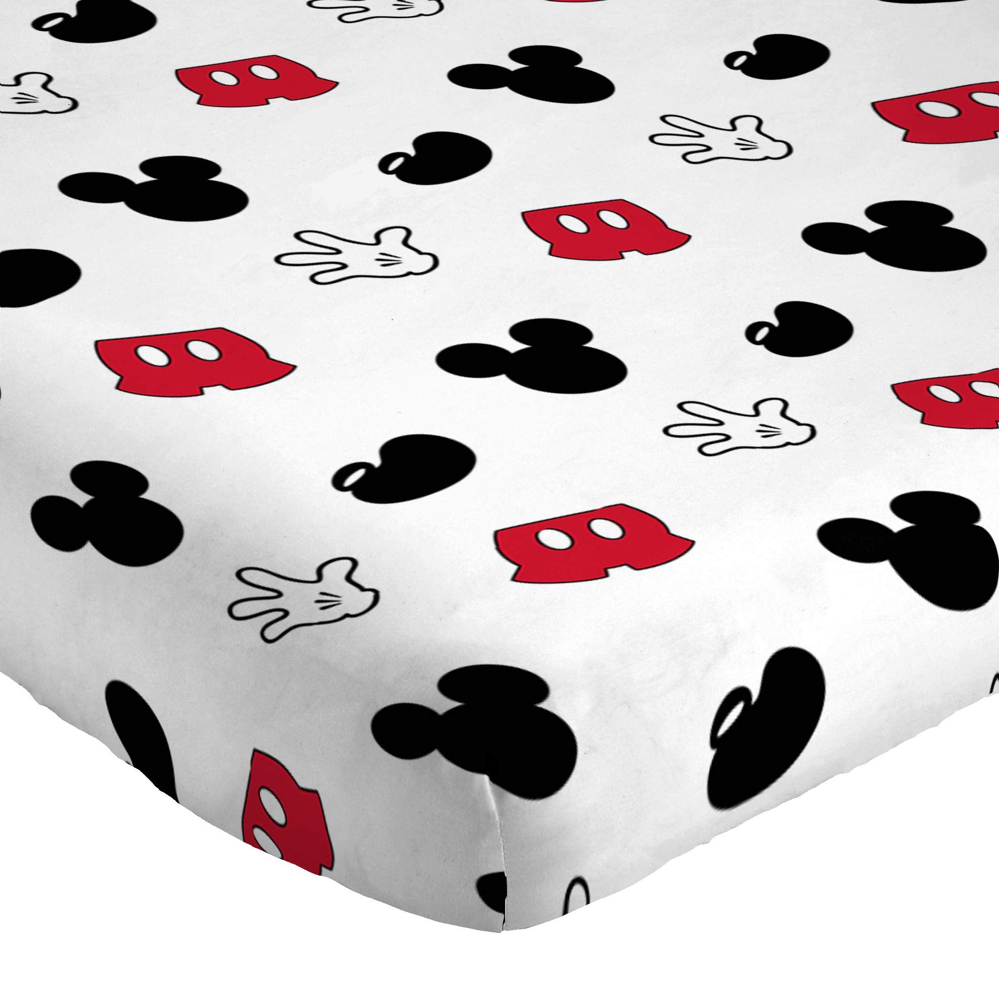 Jay Franco Mickey sheet set close-up of soft microfiber fabric texture for gentle skin.