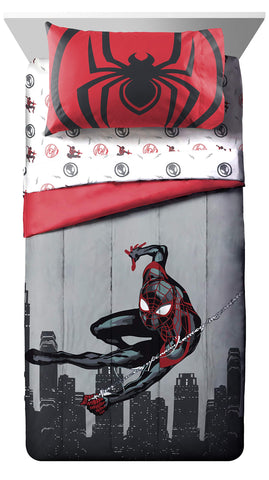 Jay Franco Miles Morales fitted sheet offering cozy, durable all-season comfort