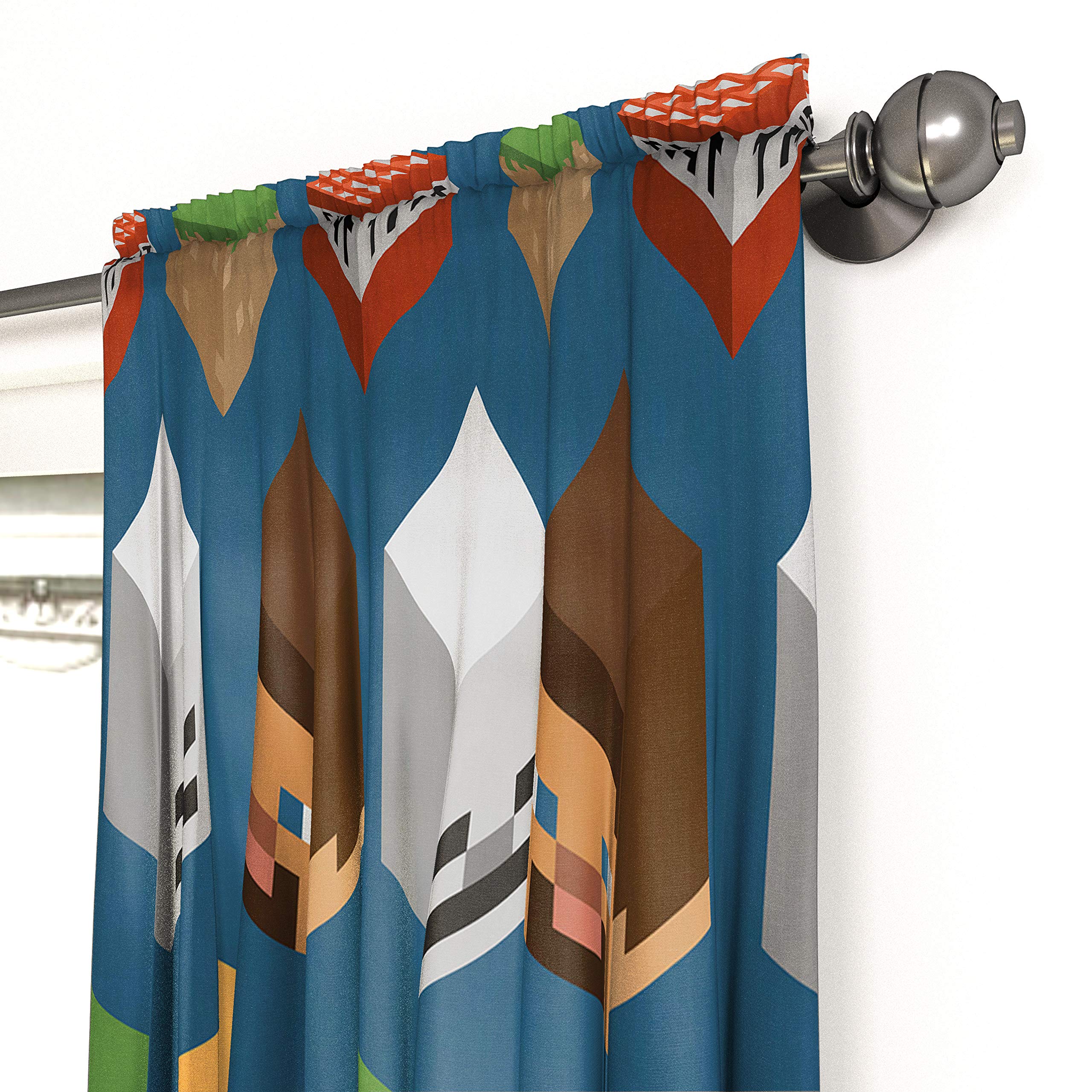 Jay Franco Minecraft collection bedding coordinates with these drapes to complete the look