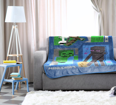 Jay Franco Minecraft creeper design throw adds vibrant decor and playfulness