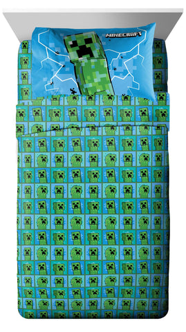 Jay Franco Minecraft Creeper packaging shows complete five piece set