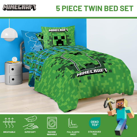 Jay Franco Minecraft Creeper pillow sham enhances room styling