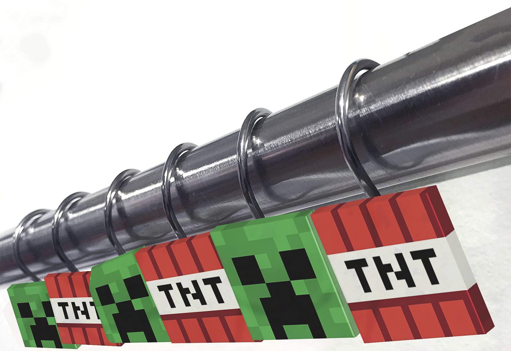 Jay Franco Minecraft Creeper TNT hooks close up shows sturdy hardware for quick setup