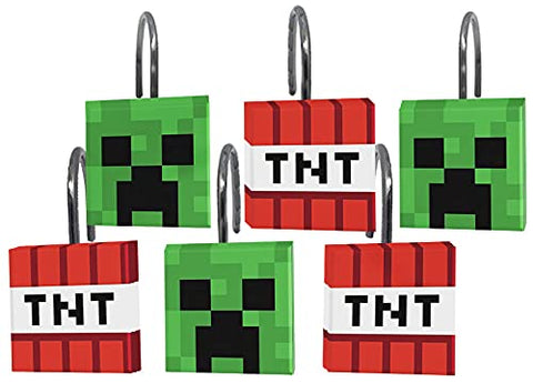 Jay Franco Minecraft Creeper TNT bath rug offers soft, absorbent feel underfoot