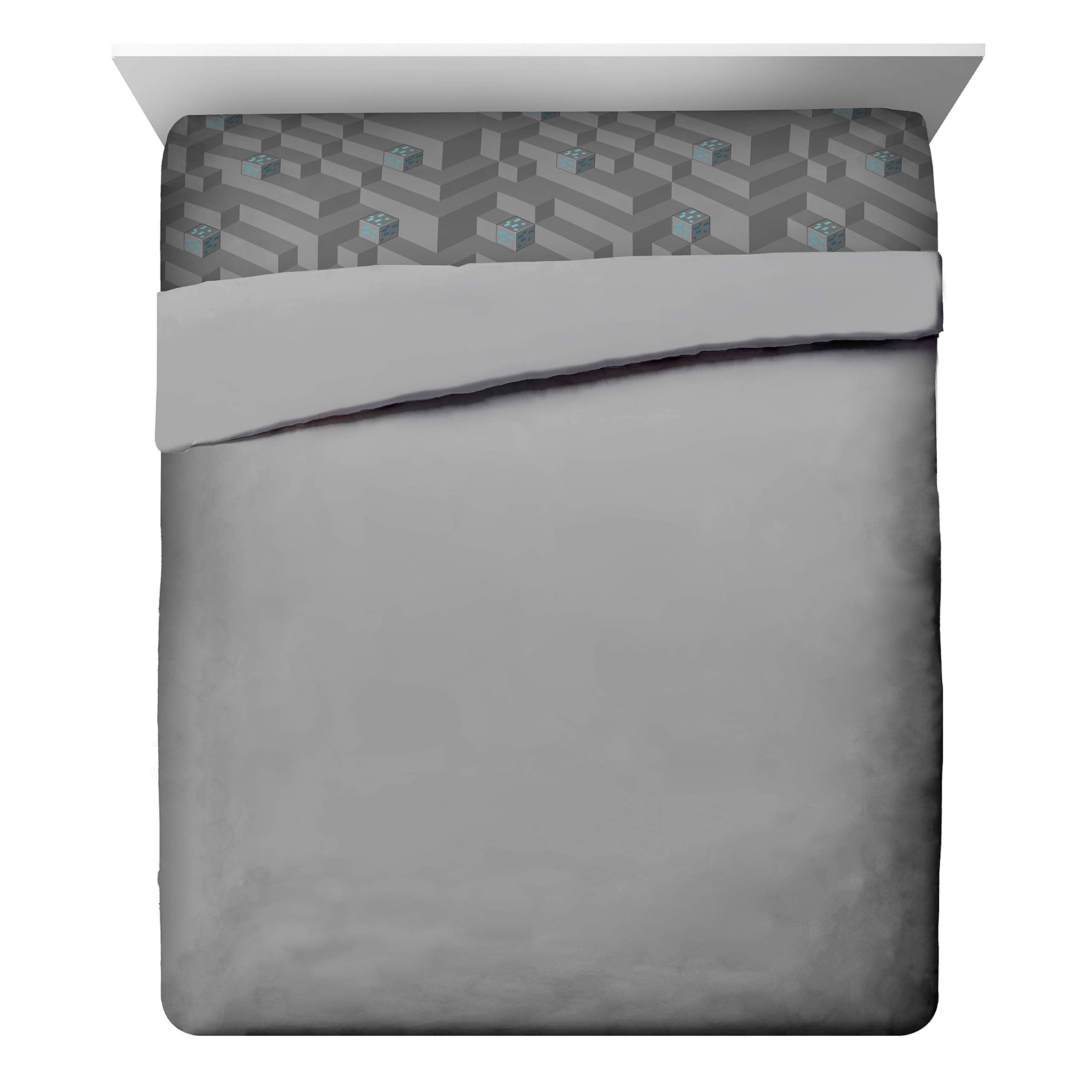 Jay Franco Minecraft Daytime flat sheet laid flat for easy bed making
