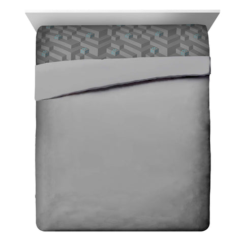 Jay Franco Minecraft Daytime flat sheet laid flat for easy bed making