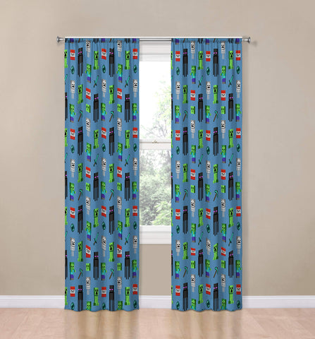 Jay Franco Minecraft drapes in kids room scene showing light filtering and playful design