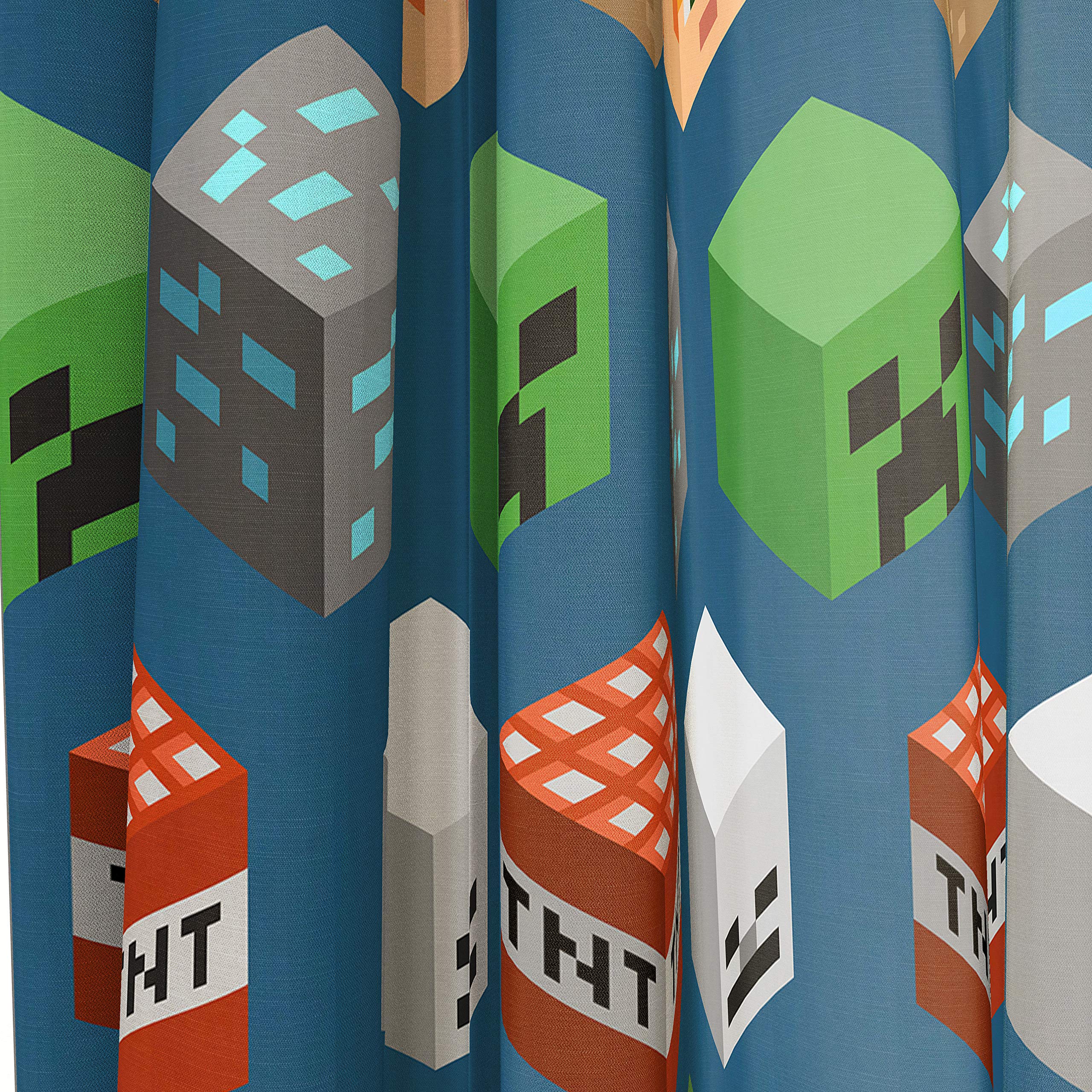 Jay Franco Minecraft drapes rod-pocket design for easy hanging