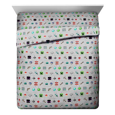 Jay Franco Minecraft Monster Hunters pillowcases pair with comforter for cohesive room styling.