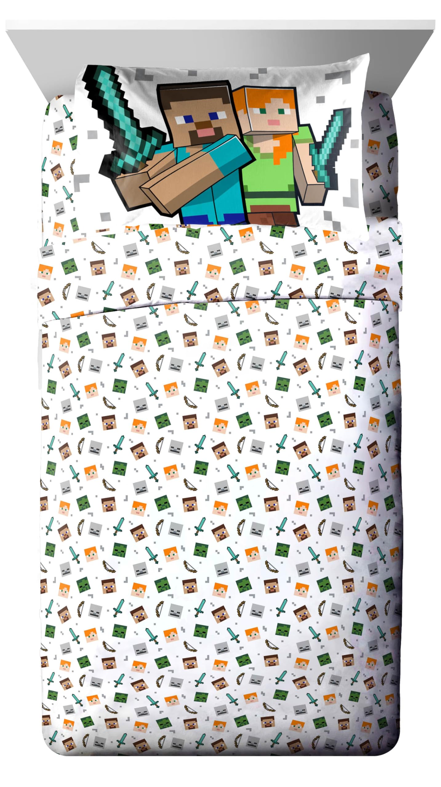 Jay Franco Minecraft pillowcases pair adds vibrant vibes for cozy bedtime