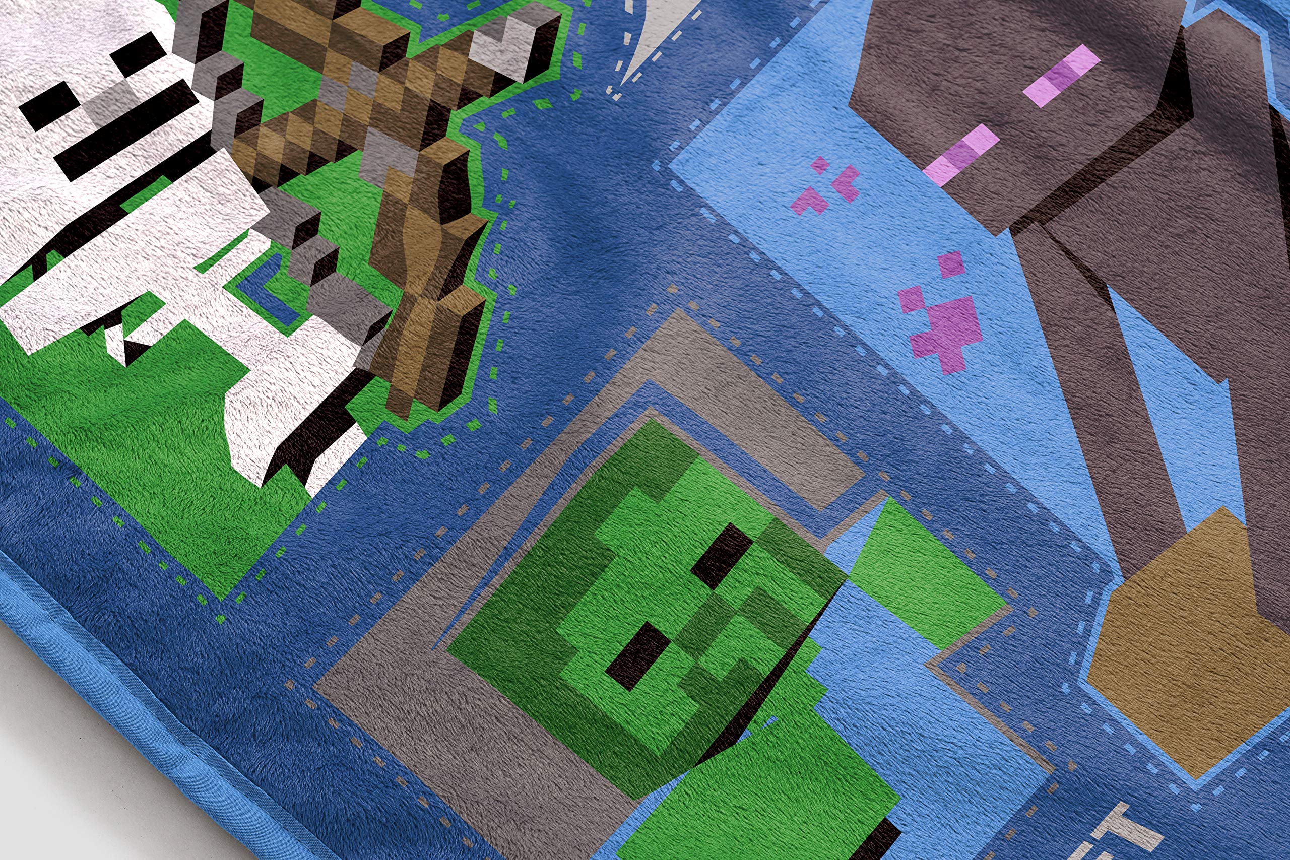 Jay Franco Minecraft throw rolls up compactly for storage and travel