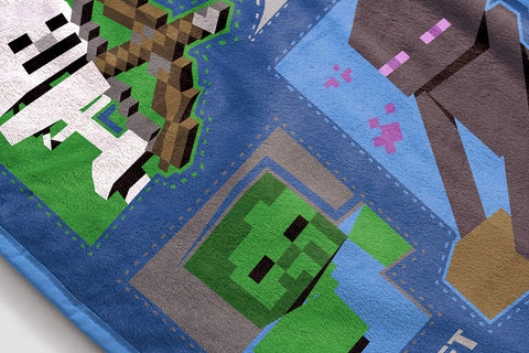 Jay Franco Minecraft throw rolls up compactly for storage and travel
