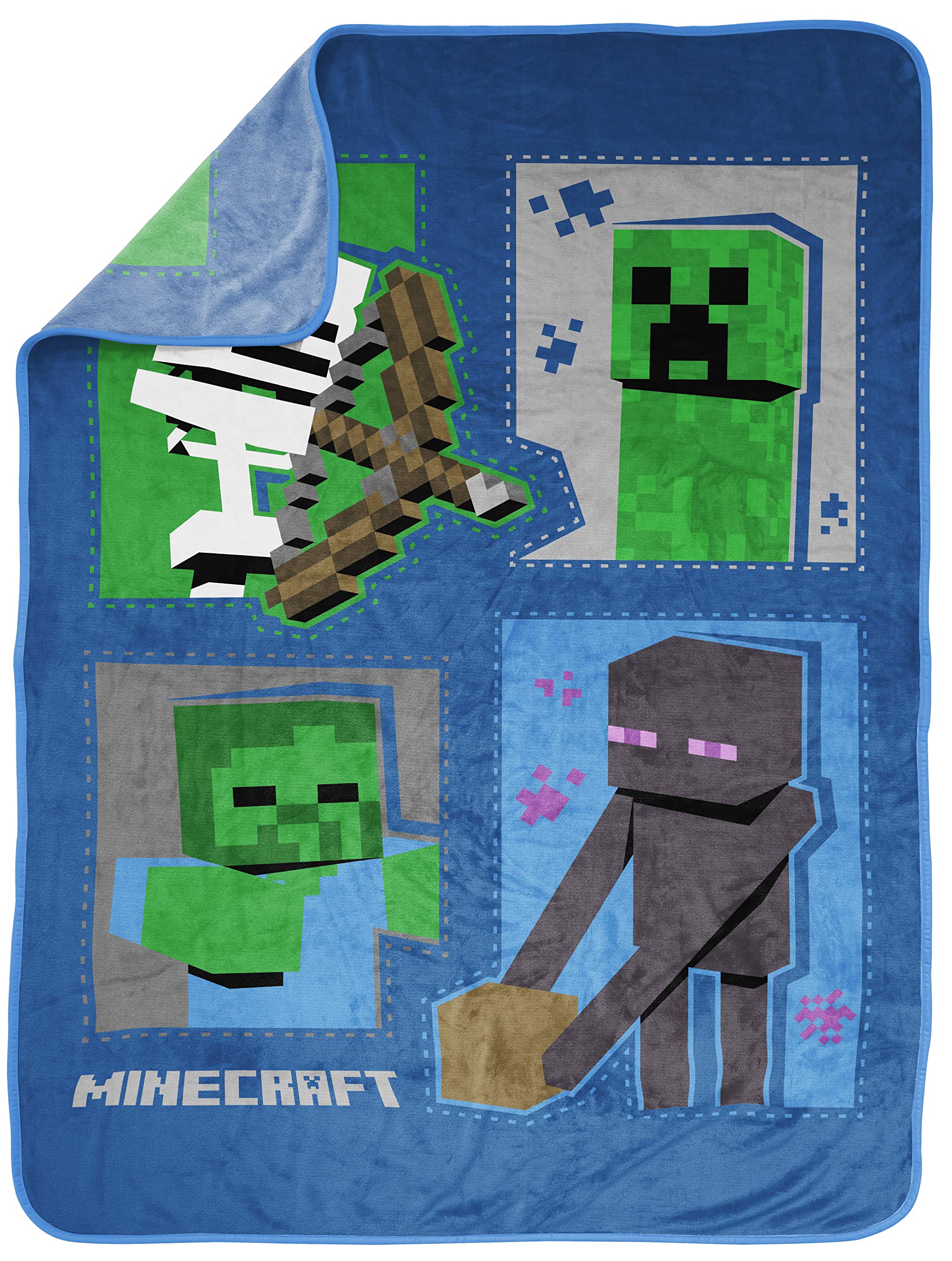 Jay Franco Minecraft zombie design throw keeps kids warm during movie nights